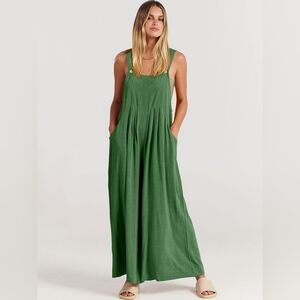 ANRABESS Womens Wide Linen Rompers (C2-6)